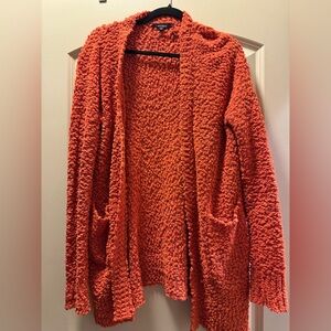 Rachel Vibrant Orange Textured Cardigan